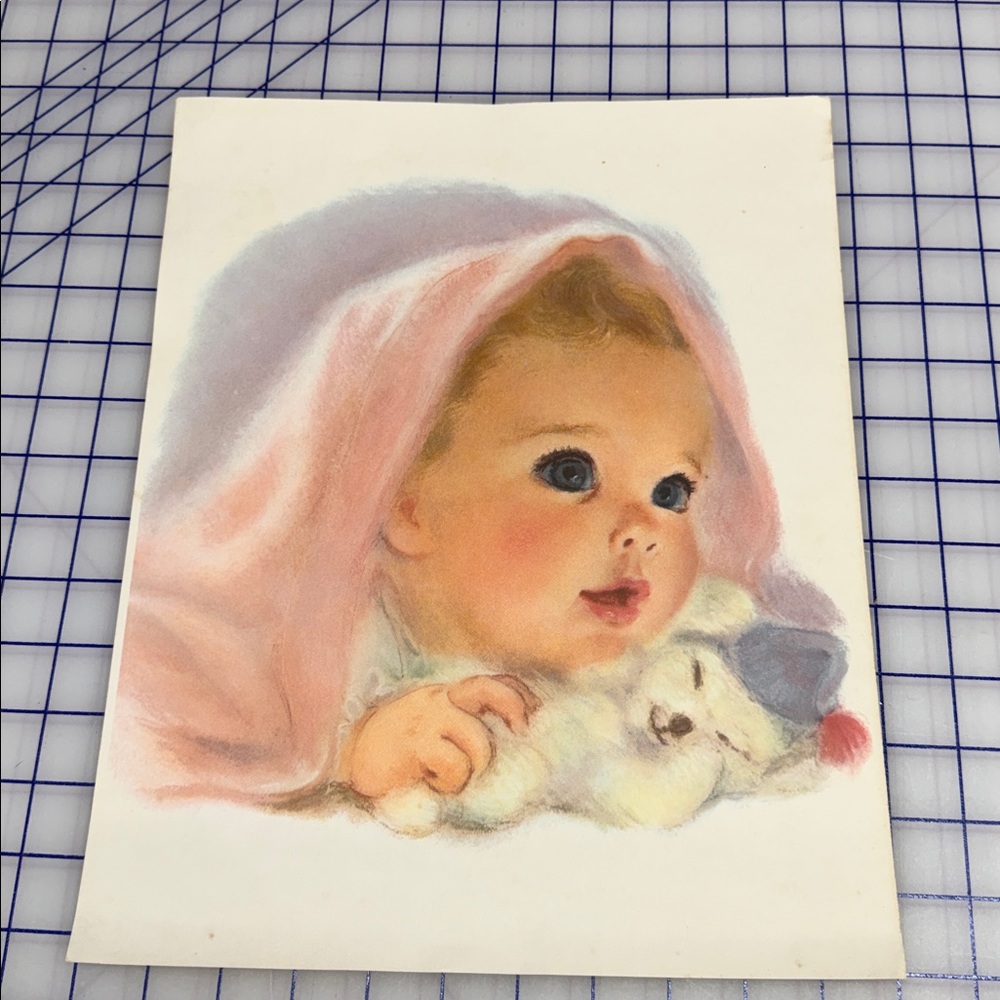 Vintage American beauties northern 11x14 paper mills print baby
